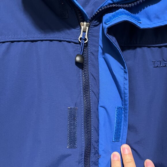 LL Bean Mens Trail Model Rain Jacket Size XL Blue Full Zip Outdoor Gorpcore - Picture 4 of 8